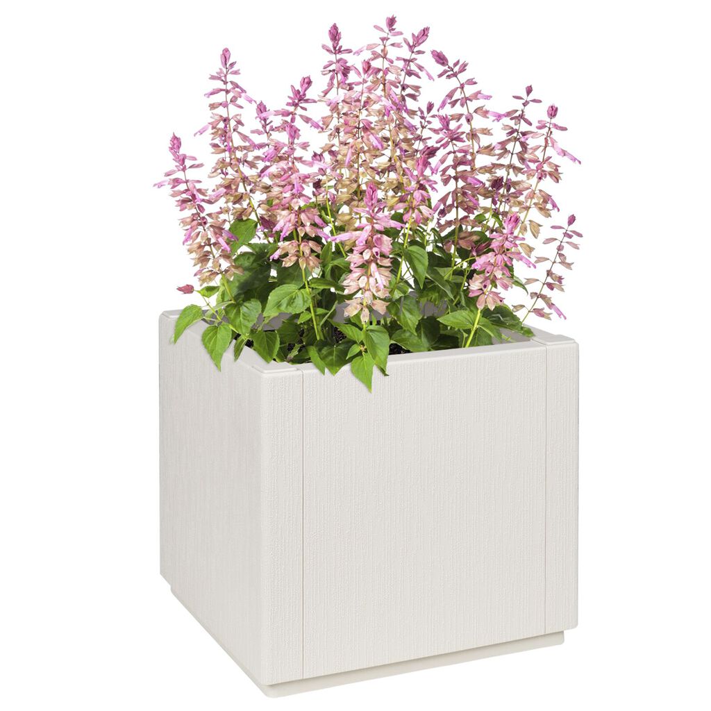 vidaXL Γλάστρα Κήπου Λευκή 36x36x35 εκ. PP