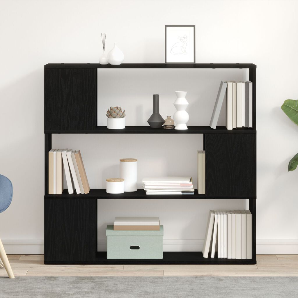 vidaXL Ράφι Βιβλίων Μαύρη Δρυς 100x24x94 εκ Επεξεργασμένο Ξύλο