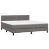 vidaXL Κρεβάτι Boxspring με Στρώμα & LED Γκρι 180x200 εκ. Συνθ. Δέρμα