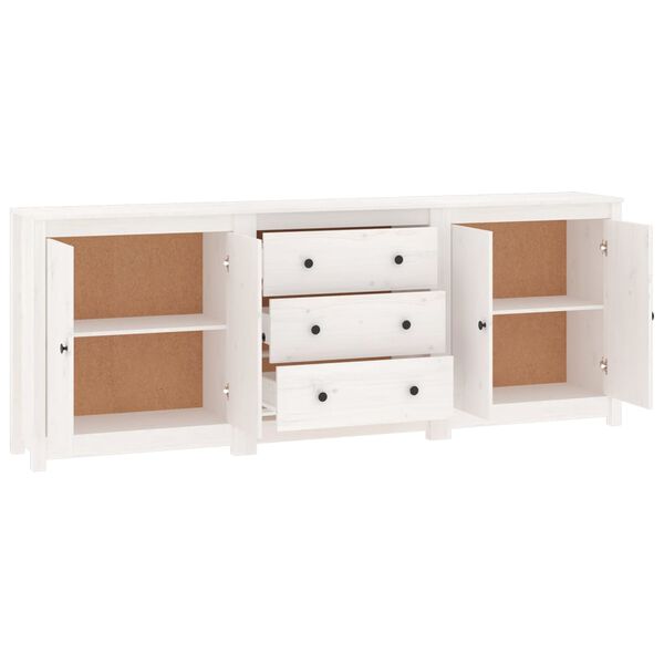 vidaXL Ντουλάπι Λευκό 210 x 35 x 80 εκ. από Μασίφ Ξύλο Πεύκου