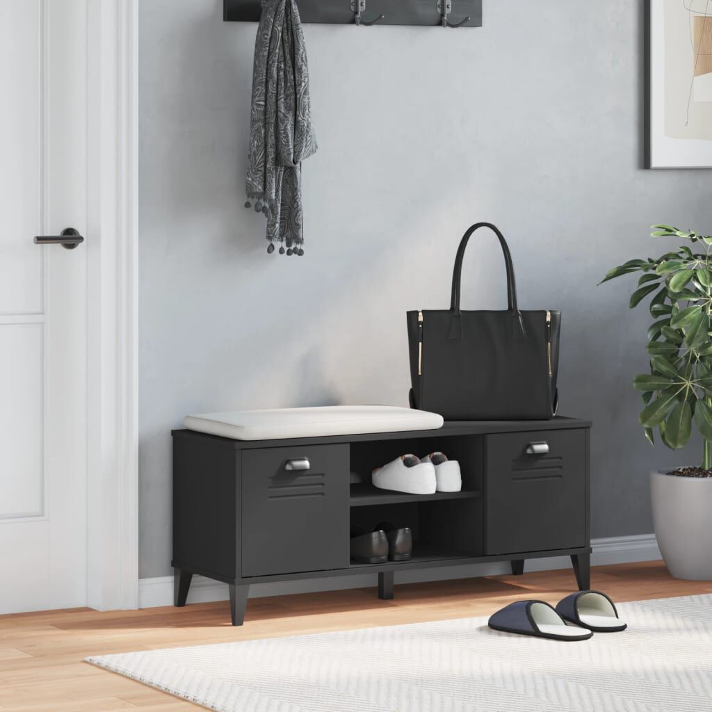 vidaXL Παπουτσοθήκη VIKEN Μαύρη 106x35x45 εκ. από Επεξεργασμένο Ξύλο