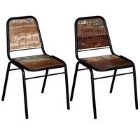 vidaXL Καρέκλες Τραπεζαρίας 2 τεμ. από Μασίφ Ανακυκλωμένο Ξύλο