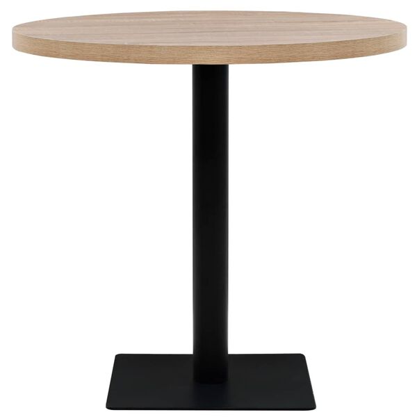 vidaXL Τραπέζι Bistro Στρογγυλό Χρώμα Δρυός 80 x 75 εκ. MDF / Ατσάλι
