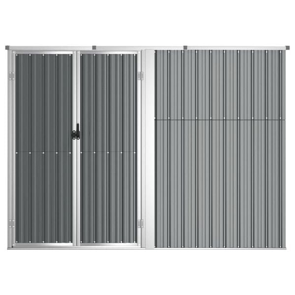 vidaXL Αποθήκη Εργαλείων Κήπου Γκρι 225 x 89 x 161 εκ. Γαλβαν. Ατσάλι