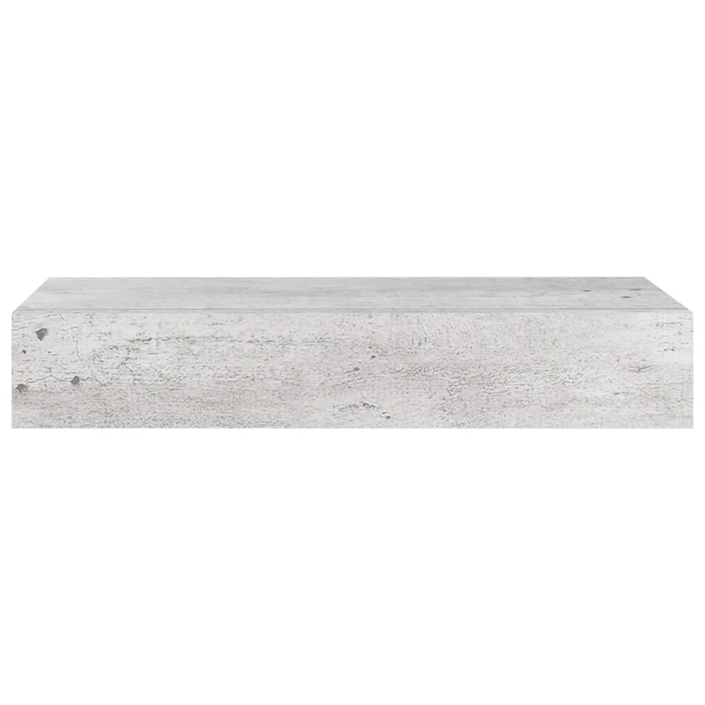 vidaXL Ράφι Επιτοίχιο με Συρτάρι Γκρι Σκυρ. 60 x 23,5 x 10 εκ. από MDF
