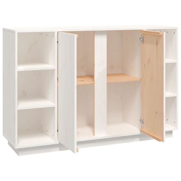 vidaXL Ντουλάπι Λευκό 120 x 35 x 80 εκ. από Μασίφ Ξύλο Πεύκου