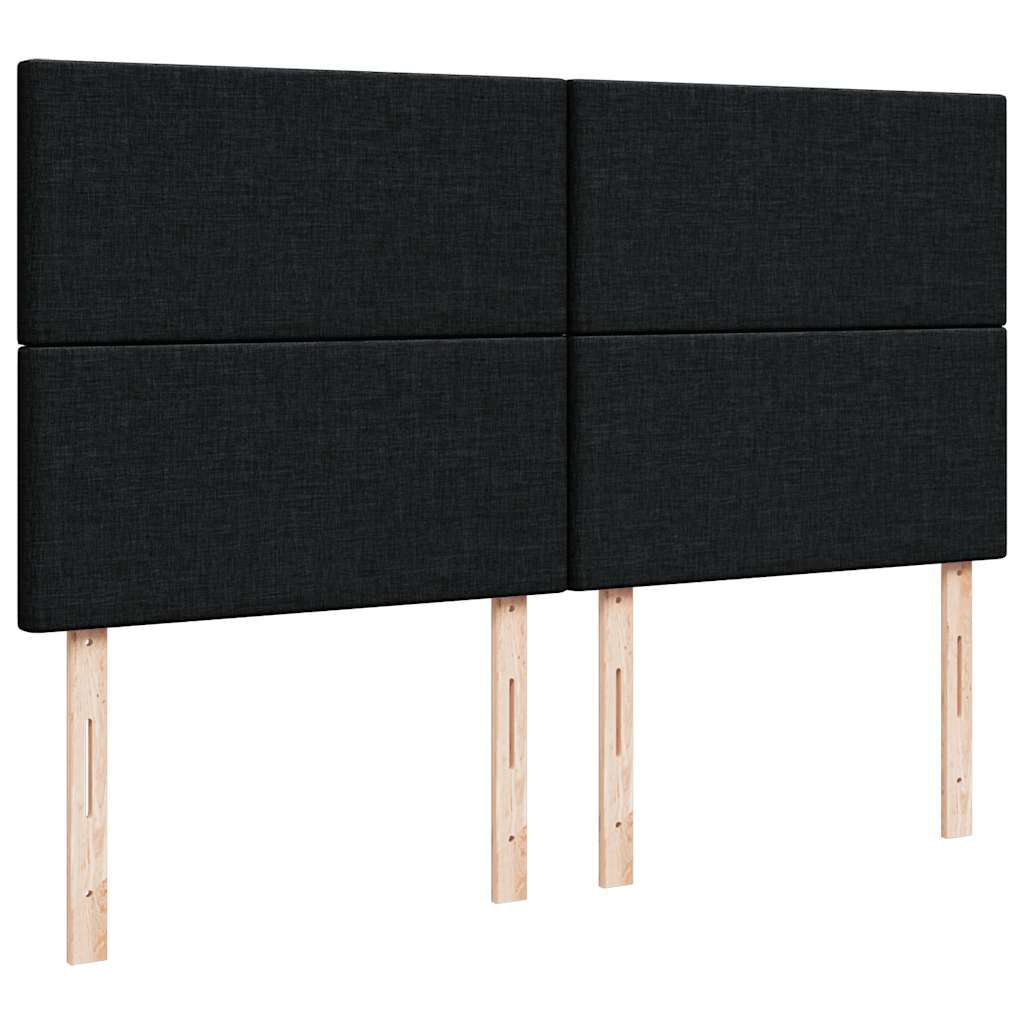vidaXL Οθωμανικό κρεβάτι με στρώμα Μαύρο 160x200cm Ύφασμα