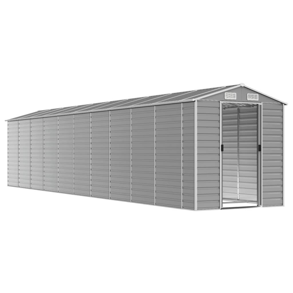 vidaXL Αποθήκη Κήπου Ανοιχτό Γκρι 191x895x198 εκ. Γαλβανισμένο Ατσάλι