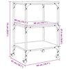 vidaXL Βάση Εκτυπωτή 3 Επιπέδων Μαύρη 50x41x75 εκ. Επεξεργασμένο Ξύλο