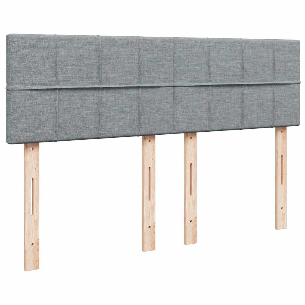 vidaXL Κρεβάτι Boxspring με Στρώμα Ανοιχτό Γκρι 140x200 εκ. Υφασμάτινο