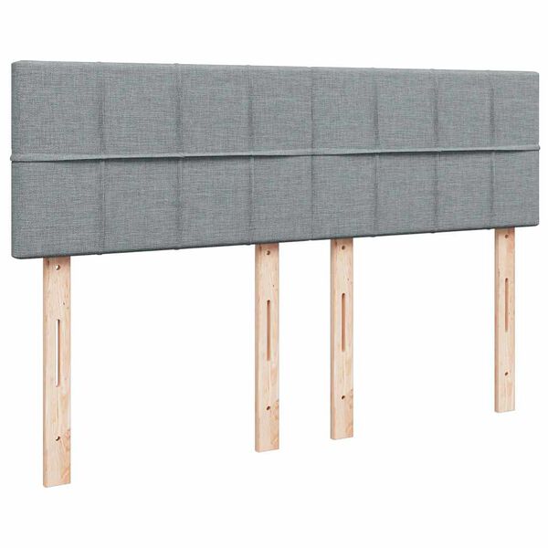 vidaXL Κρεβάτι Boxspring με Στρώμα Ανοιχτό Γκρι 140x200 εκ. Υφασμάτινο