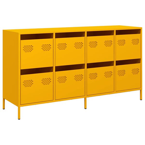 vidaXL Sideboard Μουστάρδα κίτρινη 135x39x73,5 cm Ψυχρής έλασης χάλυβα