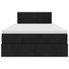vidaXL Οθωμανικό κρεβάτι με στρώμα & LEDs Μαύρο 120x200 cm Ύφασμα