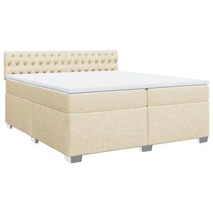 vidaXL &Kappa;&rho;&epsilon;&beta;ά&tau;&iota; Boxspring &mu;&epsilon; &Sigma;&tau;&rho;ώ&mu;&alpha; &Kappa;&rho;&epsilon;&mu; 200x200 &epsilon;&kappa;. &Upsilon;&phi;&alpha;&sigma;&mu;ά&tau;&iota;&nu;&omicron;