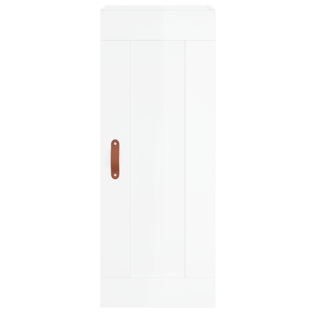vidaXL Ντουλάπι Γυαλ. Λευκό 34,5 x 34 x 180 εκ. από Επεξεργασμένο Ξύλο