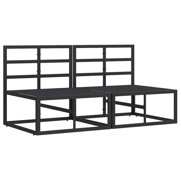 vidaXL Εξωτερικά Έπιπλα με μαξιλάρι με μαξιλάρι 2 pcs Μαύρο Αλουμίνιο