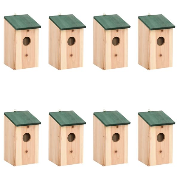 vidaXL Φωλιές Πουλιών Ξύλινες 8 τεμ. 12 x 12 x 22 εκ.