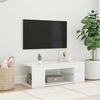 vidaXL Έπιπλο Τηλεόρασης με LED Γυαλιστερό Λευκό 90x39x30 εκ.