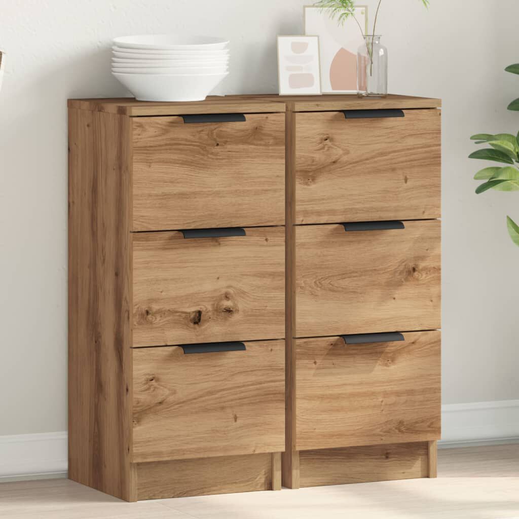 vidaXL Sideboards 2 τεμάχια Artisan Oak 30x30x70cm Κατασκευασμένο ξύλο