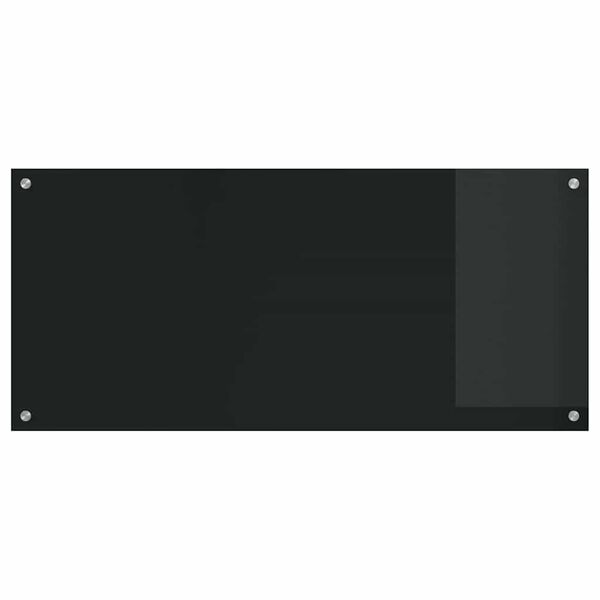 vidaXL Πίσω Πάνελ Κουζίνας 2 pcs Μαύρο 110 x 50 cm σκληρυμένο γυαλί