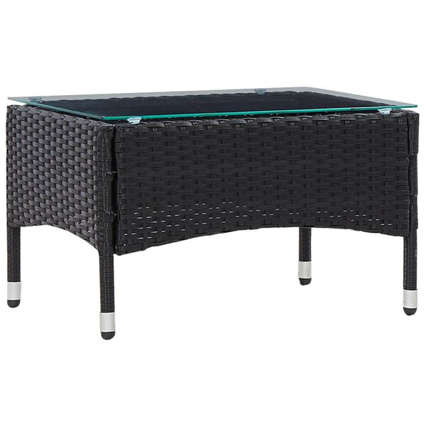 vidaXL Τραπεζάκι Σαλονιού Μαύρο 60 x 40 x 36 εκ. από Συνθετικό Ρατάν