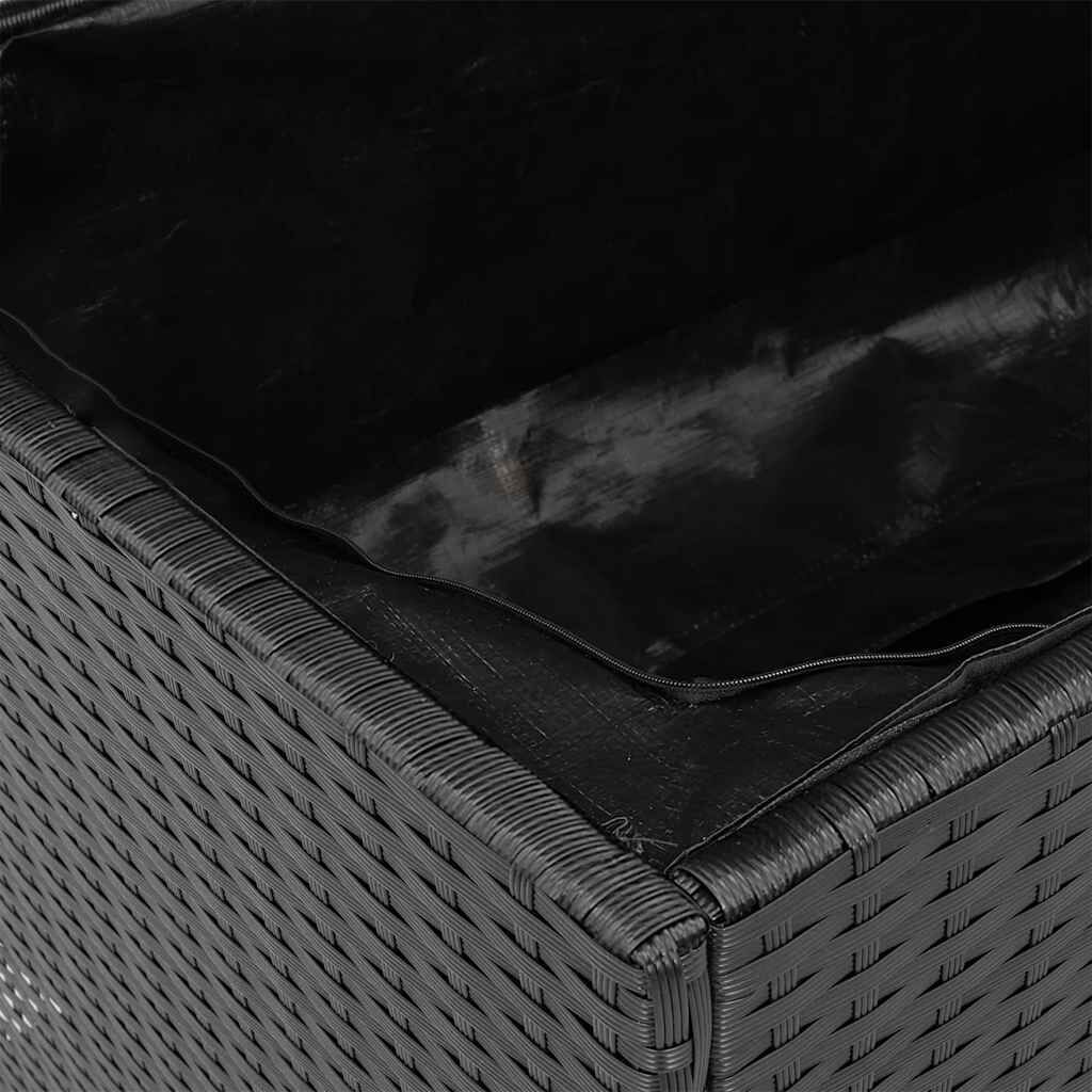 vidaXL Κουτί Αποθ. Κήπου Μαύρο 110x50x54 εκ. Συνθ. Ρατάν/Μασίφ Ακακία