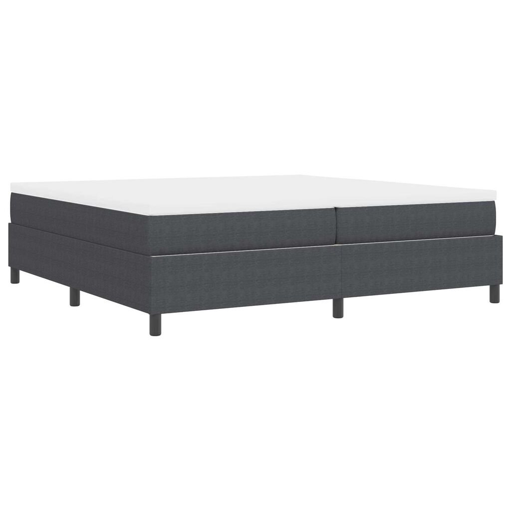 vidaXL Κρεβάτι Box Spring με Στρώμα σε Σκούρο Γκρι, 200 x 200 εκ, Ύφασμα Κορντούρας.