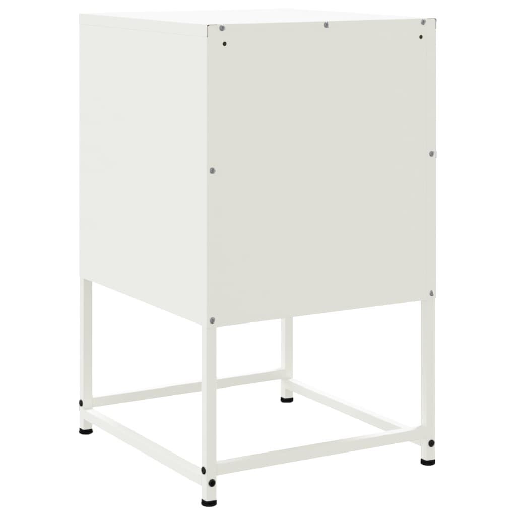 vidaXL Κομοδίνα 2 τεμ. Λευκό 36x39x60,5 εκ. από Χάλυβα
