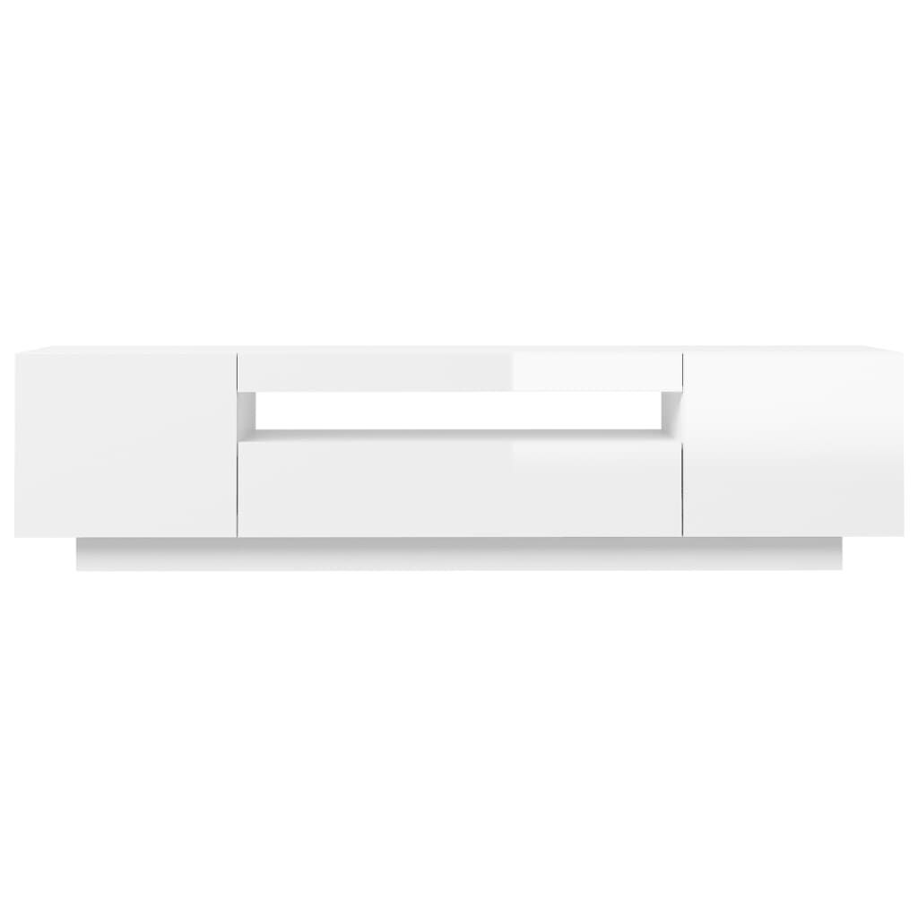 vidaXL Έπιπλο Τηλεόρασης με LED Γυαλιστερό Άσπρο 160x35x40 εκ.