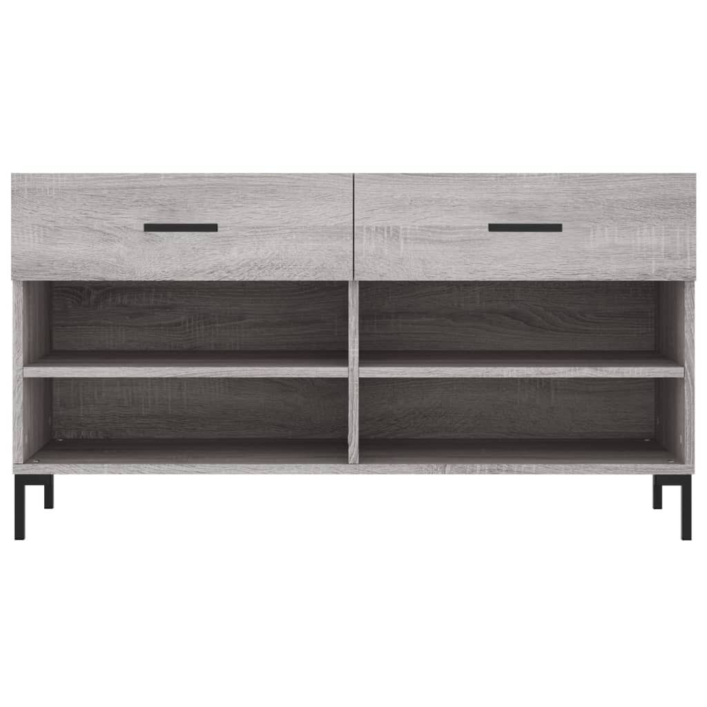 vidaXL Παπουτσοθήκη Γκρι Sonoma 102x35x55 εκ. από Επεξεργασμένο Ξύλο