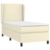 vidaXL Κρεβάτι Boxspring με Στρώμα Κρεμ 100x200εκ. από Συνθετικό Δέρμα