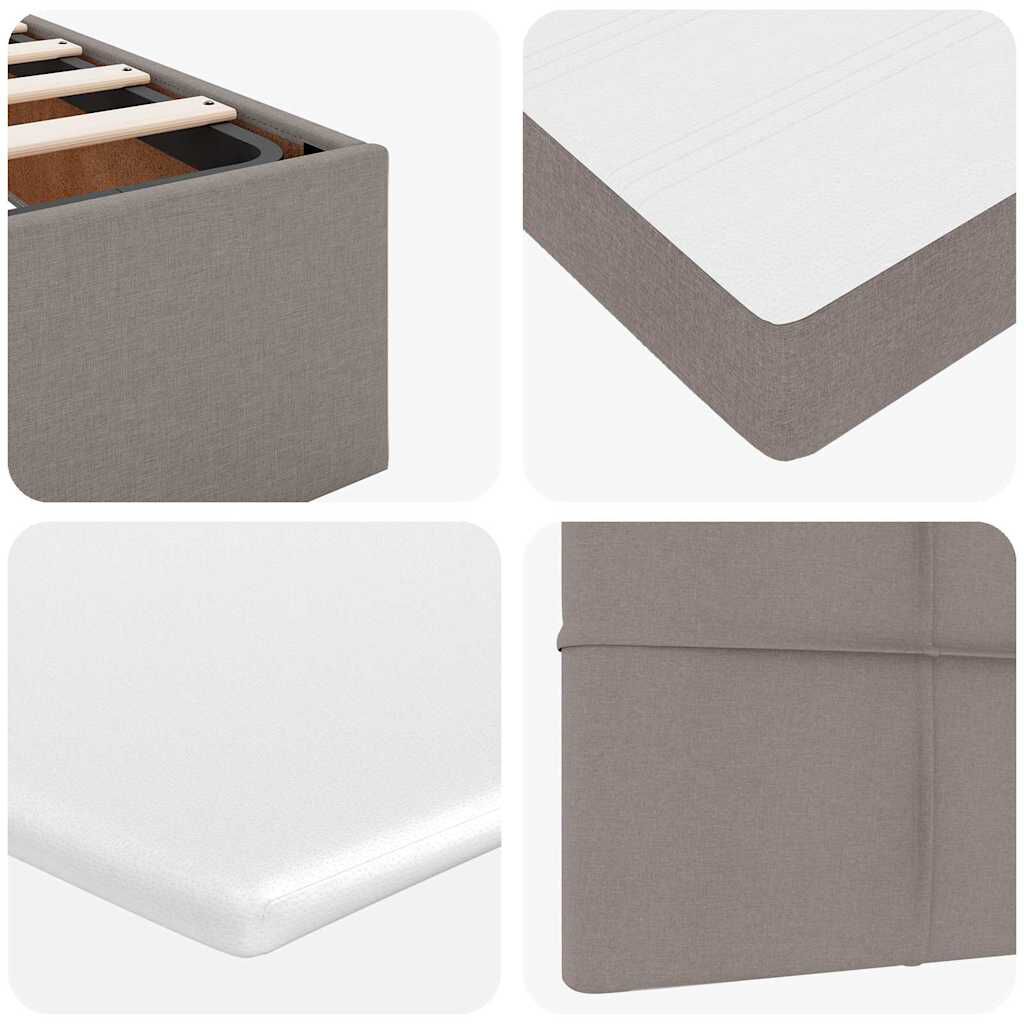 vidaXL Οθωμανικό κρεβάτι με στρώμα Taupe 180x200cm ύφασμα