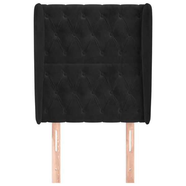 vidaXL Κεφαλάρι με Πτερύγια Μαύρο 83x23x118/128 εκ. Βελούδινο