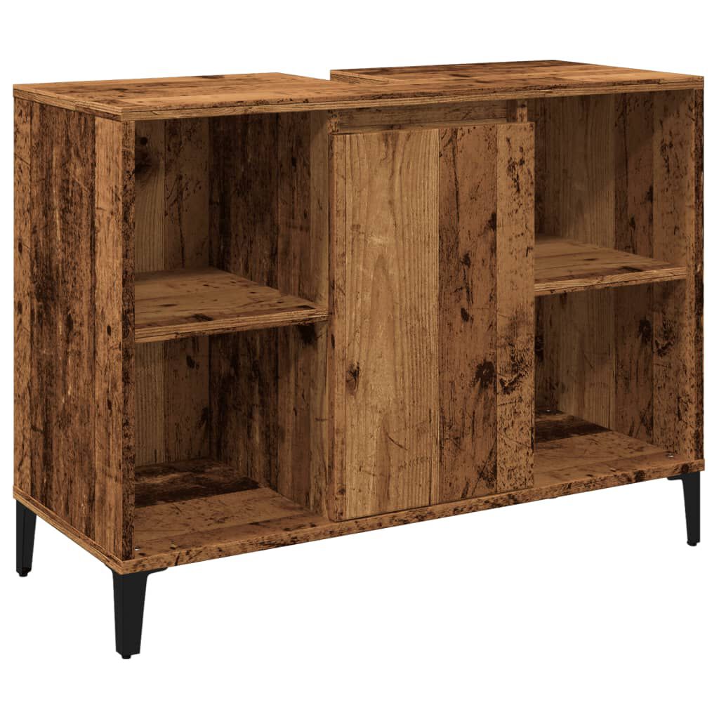 vidaXL Ντουλάπι νιπτήρα Παλιό ξύλο 80x33x60 cm Κατασκευασμένο ξύλο