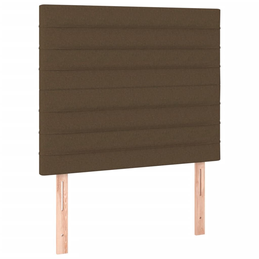 vidaXL Κρεβάτι Boxspring με Στρώμα & LED Σκ.Καφέ 100x200 εκ Υφασμάτινο