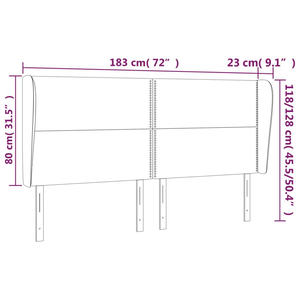 vidaXL Κεφαλάρι με Πτερύγια Ανοιχτό Γκρι 183x23x118/128 εκ. Υφασμάτινο