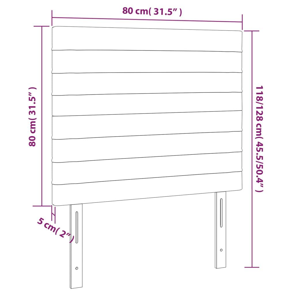 vidaXL Κεφαλάρια Κρεβατιού 2 τεμ. Μαύρα 80 x 5 x 78/88 εκ. Υφασμάτινο