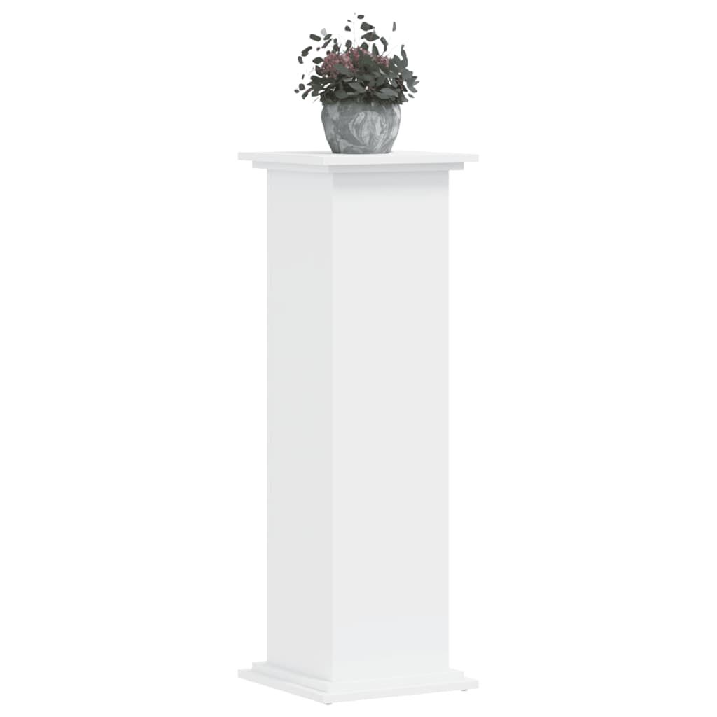 vidaXL Βάση Γλάστρας Λευκό 33x33x100 εκ. από Επεξεργασμένο Ξύλο