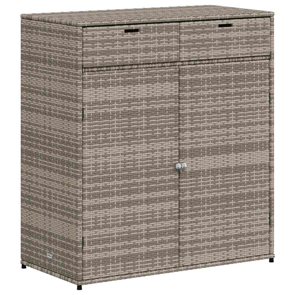 vidaXL Ντουλάπι Αποθήκευσης Κήπου Γκρι 105x55x113 εκ. Συνθετικό Ρατάν