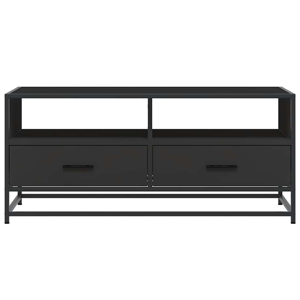 vidaXL Τραπεζάκι Σαλονιού Μαύρο 100x50x45 εκ. Επεξ. Ξύλο & Μέταλλο