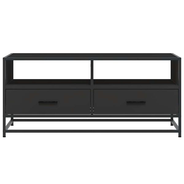 vidaXL Τραπεζάκι Σαλονιού Μαύρο 100x50x45 εκ. Επεξ. Ξύλο & Μέταλλο
