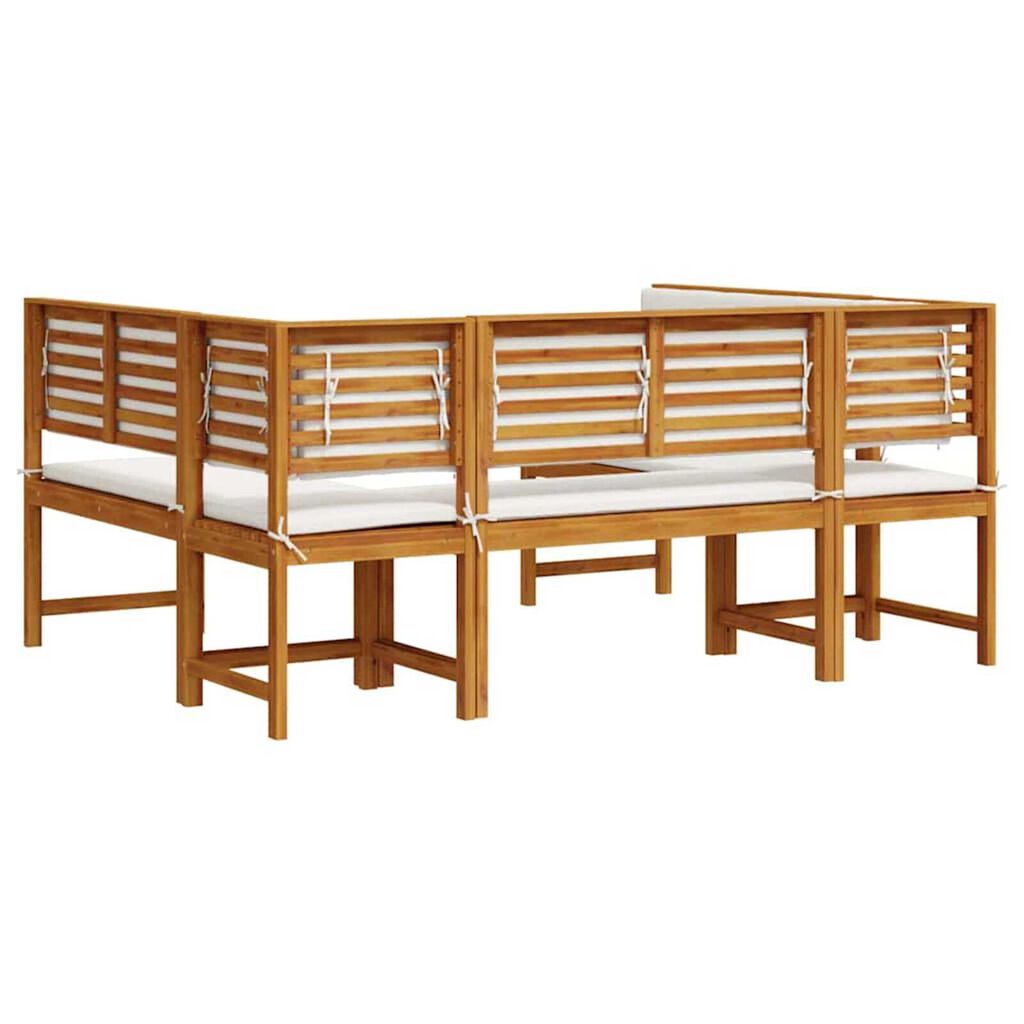 vidaXL Σετ Παγκάκι Κήπου 5 pcs Καφέ Μασίφ ξύλο ακακίας