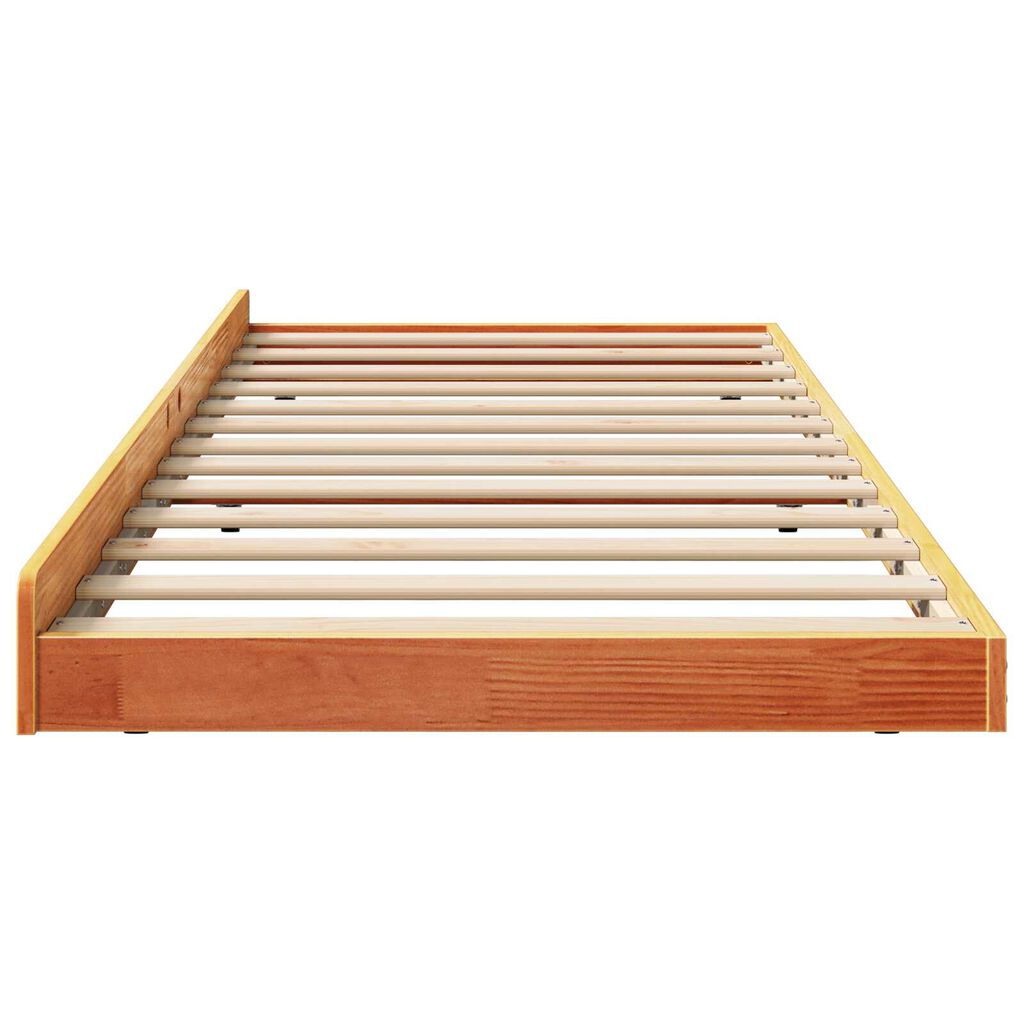vidaXL Κρεβάτι Καφέ κερωμένο Μασίφ ξύλο 90 x 190 cm Ανθεκτικό Κρεβάτι