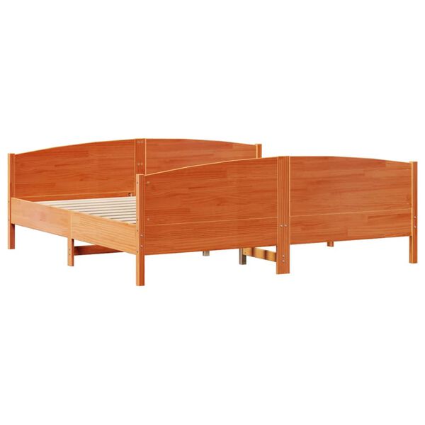 vidaXL Σκελετός Κρεβ. Χωρίς Στρώμα Καφέ Κεριού 180x200 εκ Μασίφ Πεύκο