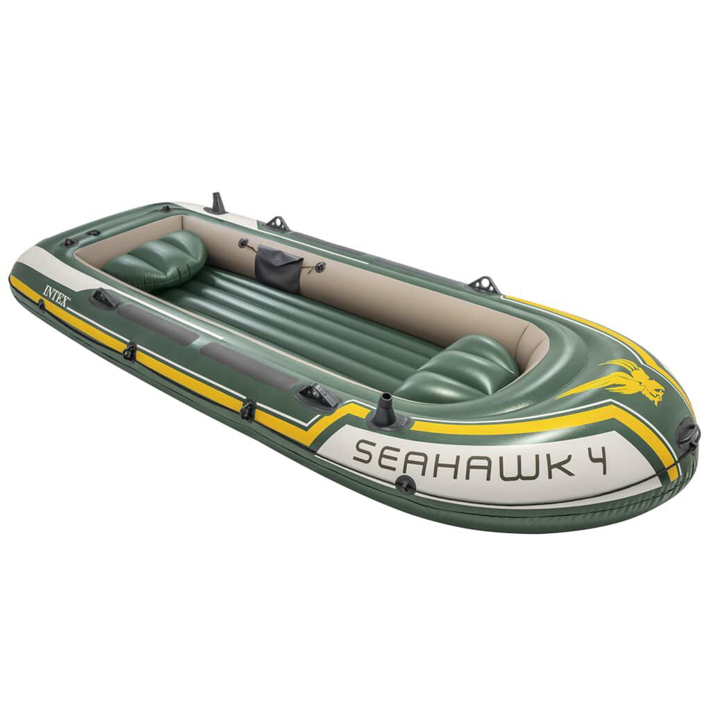 Intex Σετ Φουσκωτού Σκάφους Seahawk 4 με Κινητήρα και Βάση