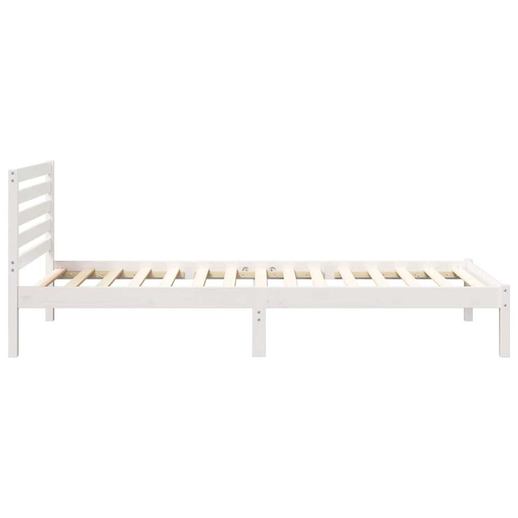 vidaXL Σκελετός Κρεβατιού Λευκό 100 x 220 cm Μασίφ ξύλο πεύκου