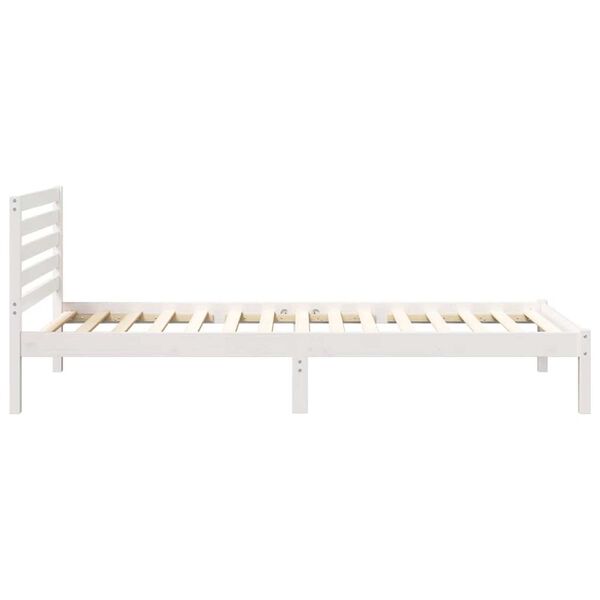 vidaXL Σκελετός Κρεβατιού Λευκό 100 x 220 cm Μασίφ ξύλο πεύκου