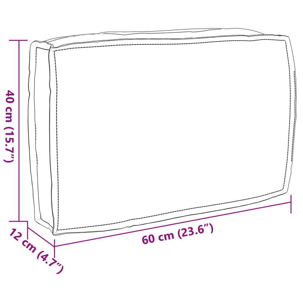 vidaXL Μαξιλάρι Παλέτας για Άνεση Φύλλων 60x40x12 εκ. Υφασμάτινο
