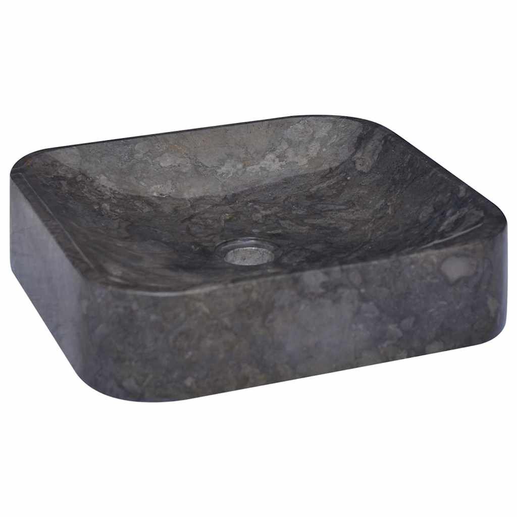 vidaXL Νιπτήρας Μαύρος 40 x 40 x 10 εκ. Μαρμάρινος