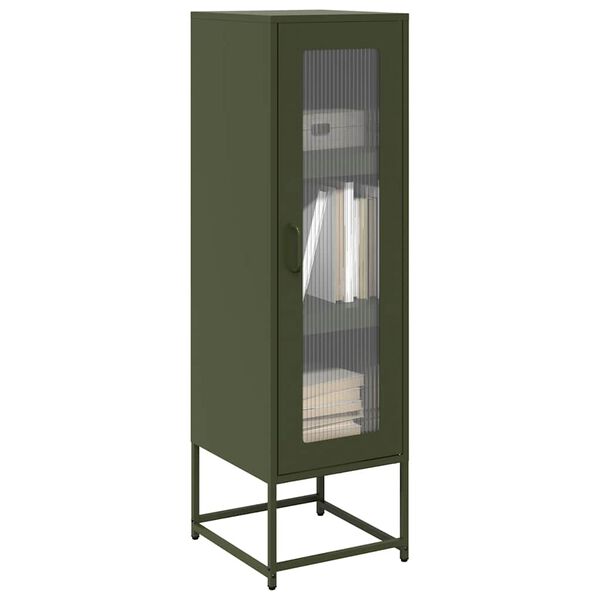 vidaXL Highboard Ελαιοπράσινο 36x39x123 cm Ατσάλι ψυχρής έλασης